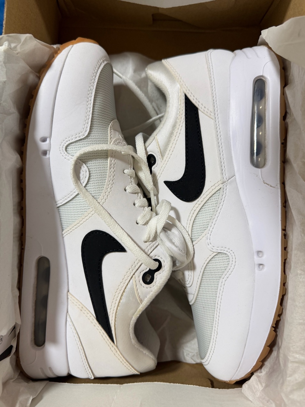 Nike Air Max 1 '86 OG G Spikeless Golf Shoes White Black Gum Size 8 M / 9.5 W